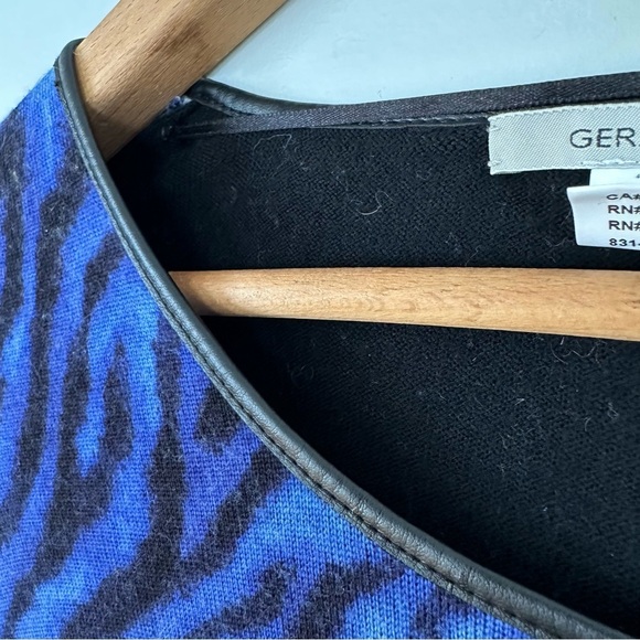 Gerard Darel Wool Blue Zebra Sweater Size Medium - Picture 4 of 11
